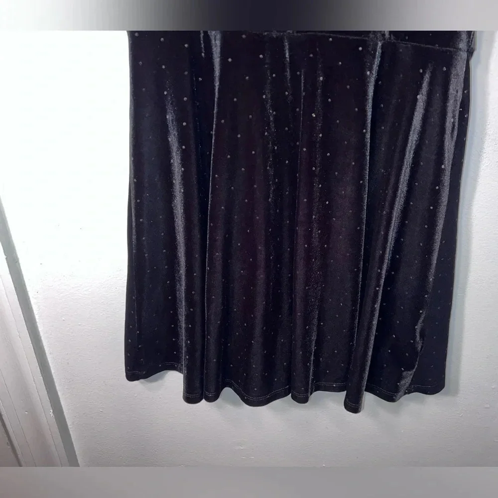 Children’s place XL,short sleeve pullover party dress black velvet gold sparkles